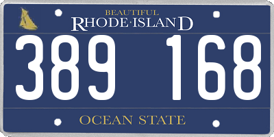 RI license plate 389168