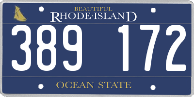 RI license plate 389172