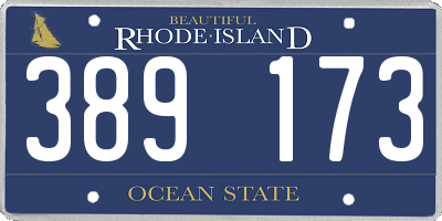 RI license plate 389173