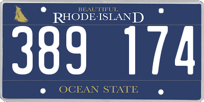 RI license plate 389174