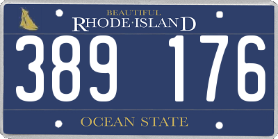 RI license plate 389176