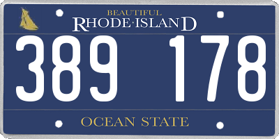 RI license plate 389178