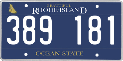 RI license plate 389181