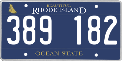 RI license plate 389182