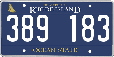 RI license plate 389183