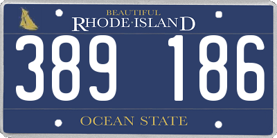 RI license plate 389186