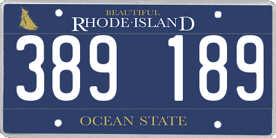 RI license plate 389189