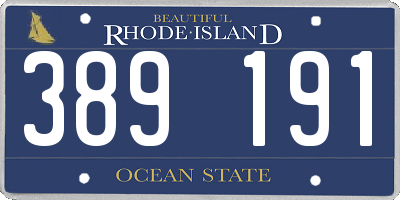 RI license plate 389191