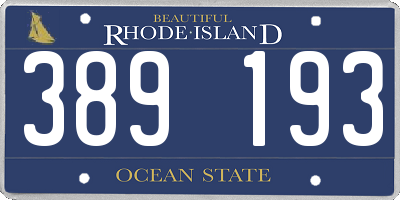 RI license plate 389193