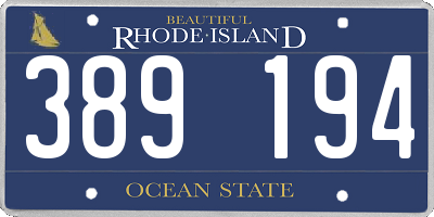 RI license plate 389194