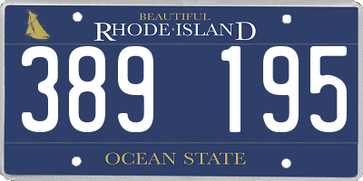 RI license plate 389195