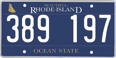 RI license plate 389197