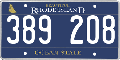 RI license plate 389208