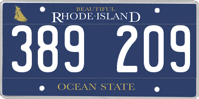 RI license plate 389209