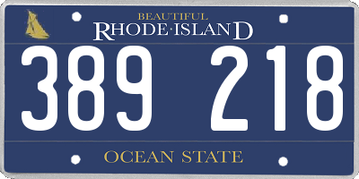RI license plate 389218