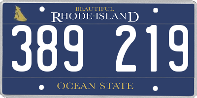 RI license plate 389219