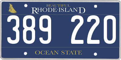 RI license plate 389220