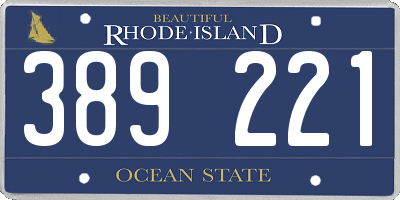 RI license plate 389221