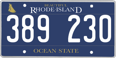 RI license plate 389230