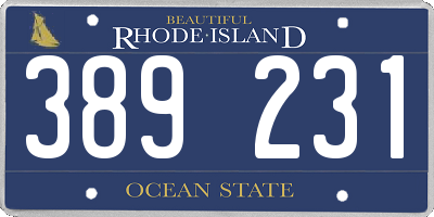 RI license plate 389231