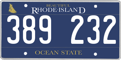 RI license plate 389232