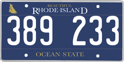 RI license plate 389233