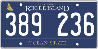 RI license plate 389236