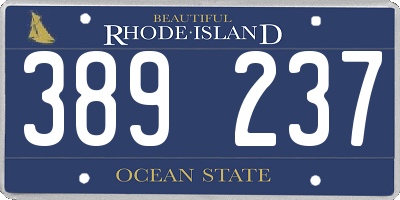 RI license plate 389237