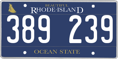 RI license plate 389239