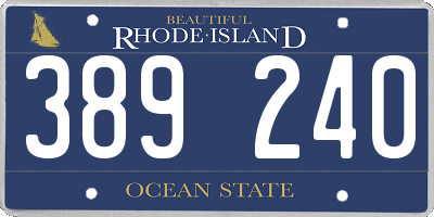 RI license plate 389240