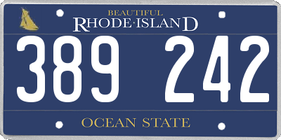 RI license plate 389242