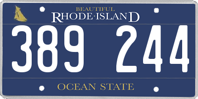 RI license plate 389244