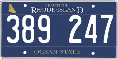 RI license plate 389247