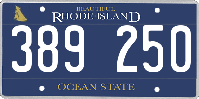 RI license plate 389250