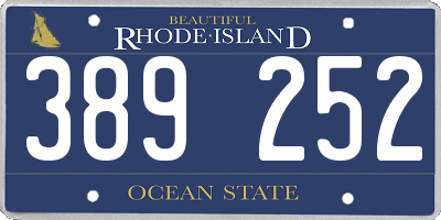 RI license plate 389252