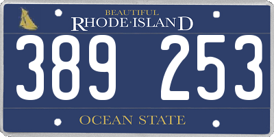 RI license plate 389253