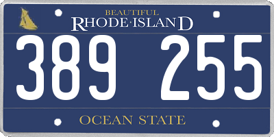 RI license plate 389255