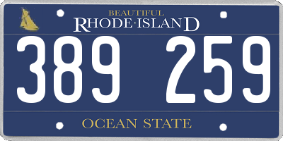 RI license plate 389259