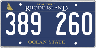 RI license plate 389260