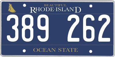 RI license plate 389262