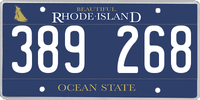 RI license plate 389268