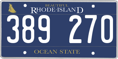 RI license plate 389270