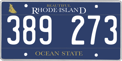 RI license plate 389273