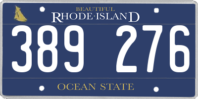 RI license plate 389276