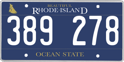 RI license plate 389278
