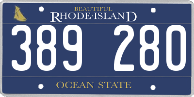 RI license plate 389280