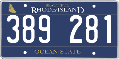 RI license plate 389281