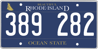RI license plate 389282