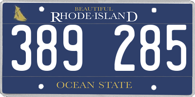 RI license plate 389285
