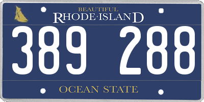 RI license plate 389288